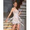 meilun Women Cocktail Dresses Handicraft Sequins Flapper Dress with Feather Mini Prom Party Dress(E-as Shown)