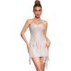 meilun Women Cocktail Dresses Handicraft Sequins Flapper Dress with Feather Mini Prom Party Dress(E-as Shown)