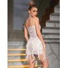 meilun Women Cocktail Dresses Handicraft Sequins Flapper Dress with Feather Mini Prom Party Dress(E-as Shown)