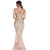 meilun Women Long Maxi Prom Gowns Sequin Mermaid Bridesmaid Formal Evening Dress(Beige)