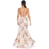 meilun Women Sequin Dress V Neck Sexy Sparkly Split Cocktail Party Dress(Beige)