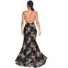 meilun Women Sequin Dress V Neck Sexy Sparkly Split Cocktail Party Dress(Black)