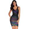 meilun Women’s Bandage Dress V-Neck Sleeveless Bodycon Foil Dress