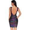 meilun Women’s Bandage Dress V-Neck Sleeveless Bodycon Foil Dress