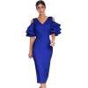 meilun Womens Club Dress Ruffle Butterfly Short Sleeve Midi Dress Celebrity Party Dress