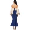 meilun Womens Fluted Long Sleeve Full Length Evenig Party Bodycon Bandage Dress
