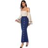 meilun Womens Fluted Long Sleeve Full Length Evenig Party Bodycon Bandage Dress