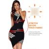 meilun Womens Geometric One Shoulder Mini Celebrity Party Bandage Dress