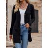 meilun Women’s Knit Cardigan Coat Fall/Winter Style with Waist-Defining Fit and Long Length(Black)