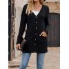 meilun Women’s Knit Cardigan Coat Fall/Winter Style with Waist-Defining Fit and Long Length(Black)
