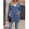 meilun Women’s Knit Cardigan Coat Fall/Winter Style with Waist-Defining Fit and Long Length(Blue)