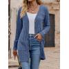 meilun Women’s Knit Cardigan Coat Fall/Winter Style with Waist-Defining Fit and Long Length(Blue)