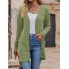 meilun Women’s Knit Cardigan Coat Fall/Winter Style with Waist-Defining Fit and Long Length(Green)