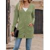 meilun Women’s Knit Cardigan Coat Fall/Winter Style with Waist-Defining Fit and Long Length(Green)