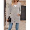 meilun Women’s Knit Cardigan Coat Fall/Winter Style with Waist-Defining Fit and Long Length(Grey)