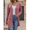meilun Women’s Knit Cardigan Coat Fall/Winter Style with Waist-Defining Fit and Long Length(Red)
