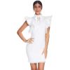 meilun Womens Sleeveless Ruffles Tassel Dress Celebrity Party Dress Vestidos Bodycon Club Dress