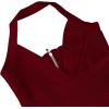 meilun Women’s V Neck Strap Midi Length Bodycon Bandage Party Dress (L, Wine1)