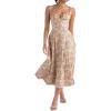 Casual Floral Print Dress Midi Sleeveless Strappy Cocktail Party Dress A-line Summer Wedding Guest Dresses for Women(A-flower1)
