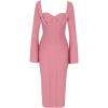 meilun Long Sleeve Formal Gowns Prom Evening Dress Fall Winter Wrap Bandage Dress for Wedding Guest(A-pink)