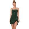 meilun Sparkly Glitter Mini Homecoming Dress for Teens Short Cocktail Party Dress with Ruffle Sequins Prom Gown(A-inkgreen)