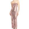 meilun Sparkly Women’s Spaghetti Strap Sequins Dresses Formal Evening Gowns Dress Holiday Maxi Dress(A-champagne)
