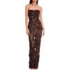 meilun Three-Dimensional Flower Dress Sheath French Light Luxury Senior Celebrity Banquet Gowns(B-black)