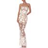 meilun Three-Dimensional Flower Dress Sheath French Light Luxury Senior Celebrity Banquet Gowns(B-white)