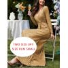 meilun Long Sleeve Sequin Dress for Women Formal Gowns Sparkly V Neck Maxi Dress(A-gold)