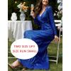 meilun Long Sleeve Sequin Dress for Women Formal Gowns Sparkly V Neck Maxi Dress(A-royalblue2)