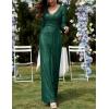 meilun Long Sleeve Sequin Dress for Women Formal Gowns Sparkly V Neck Maxi Dress(Darkgreen)