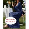 meilun Long Sleeve Sequin Dress for Women Formal Gowns Sparkly V Neck Maxi Dress(Royalblue)