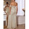 meilun Off Shoulder Formal Dress Sequin Evening Gowns for Women Ruched Wedding Guest Dresses Semi-Formal Long Dress