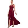 meilun Sleeveless Sequin Dress for Women Formal Gowns Sparkly V Neck Maxi Dress for Wedding Guest(A-wine)
