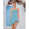 meilun Sparkly Glitter Mini Homecoming Dress for Teens Short Cocktail Party Dress with Ruffle Sequins Prom Gown(A-lightblue)
