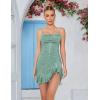 meilun Sparkly Glitter Mini Homecoming Dress for Teens Short Cocktail Party Dress with Ruffle Sequins Prom Gown(A-lightgreen)