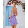 meilun Sparkly Glitter Mini Homecoming Dress for Teens Short Cocktail Party Dress with Ruffle Sequins Prom Gown(A-purple)
