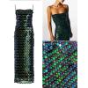 meilun Sparkly Women’s Spaghetti Strap Sequins Dresses Formal Evening Gowns Dress Holiday Maxi Dress(A-green)