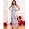 meilun Sparkly Women’s Spaghetti Strap Sequins Dresses Formal Evening Gowns Dress Holiday Maxi Dress(A-white)