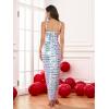meilun Sparkly Women’s Spaghetti Strap Sequins Dresses Formal Evening Gowns Dress Holiday Maxi Dress(A-white)
