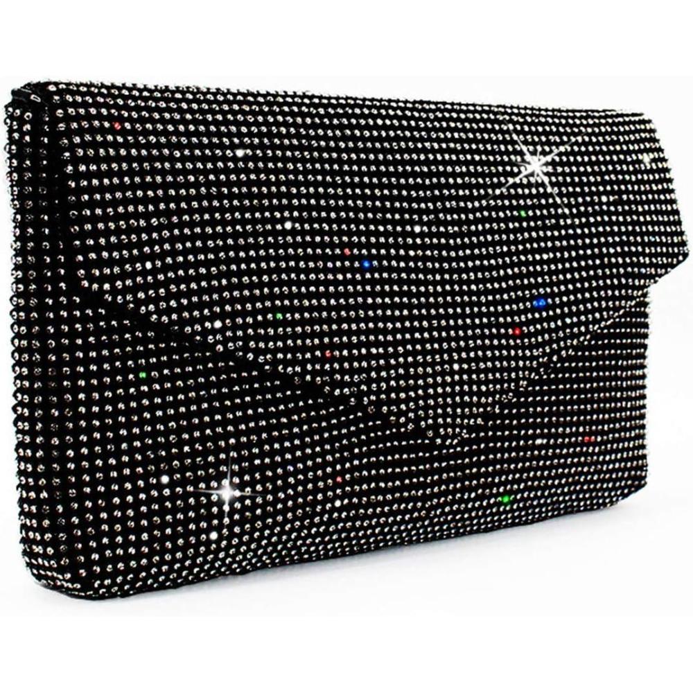 imagemeilun Womens Pearl Clutch Purses Glliter Banquet Handbag Evening BagsY1 Black