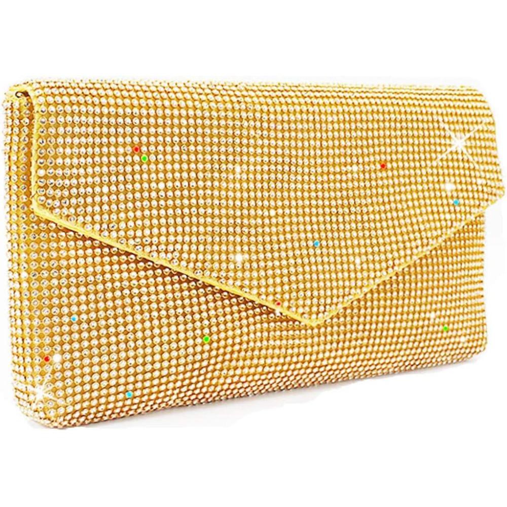 imagemeilun Womens Pearl Clutch Purses Glliter Banquet Handbag Evening BagsY1 Gold