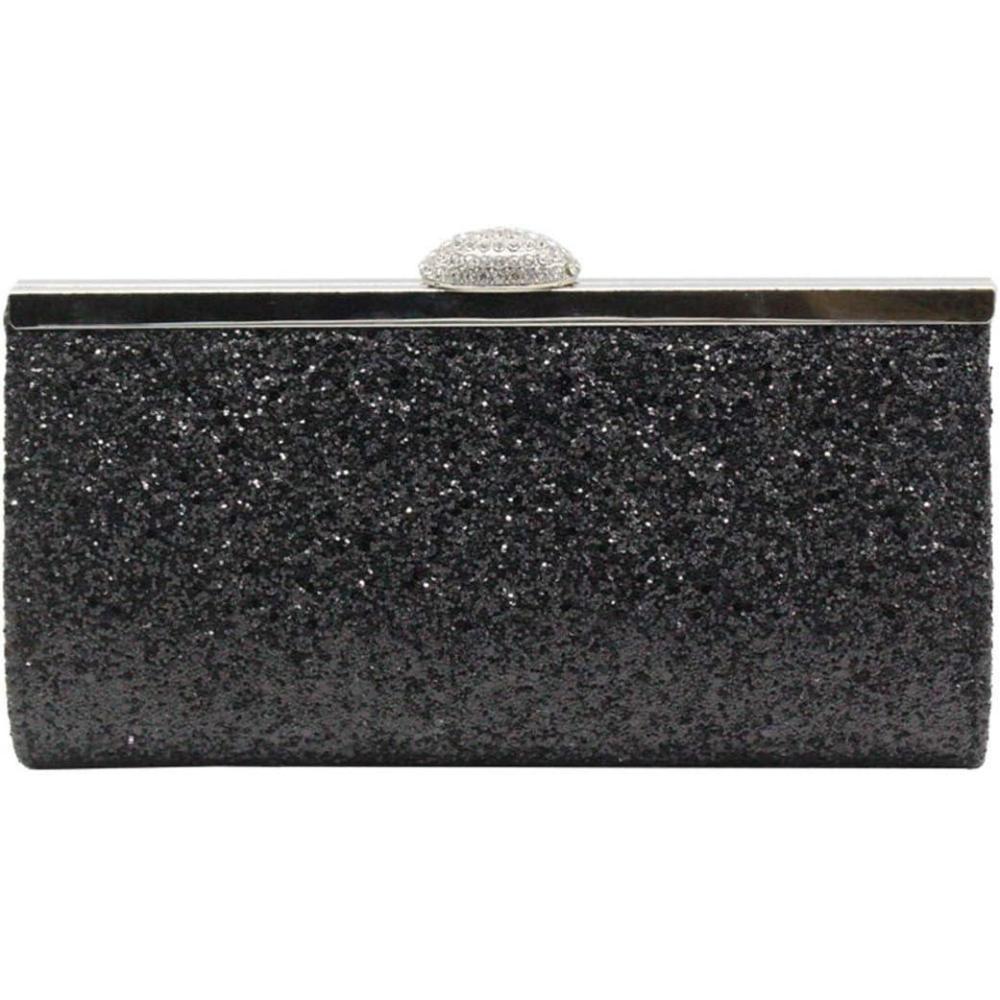 imagemeilun Womens Pearl Clutch Purses Glliter Banquet Handbag Evening BagsY2 Black