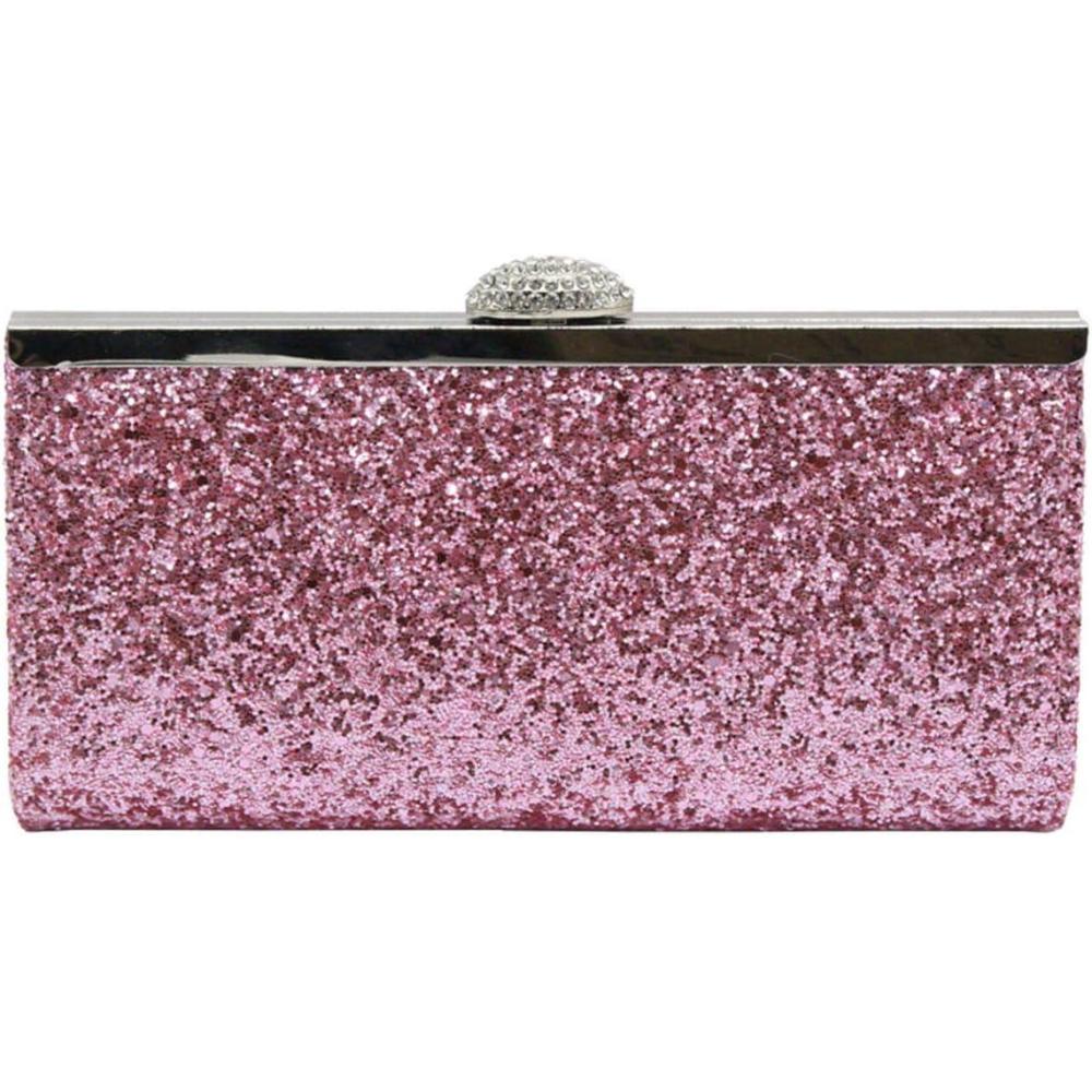 imagemeilun Womens Pearl Clutch Purses Glliter Banquet Handbag Evening BagsY2 Pink