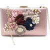 meilun Women’s Pearl Clutch Purses Glliter Banquet Handbag Evening Bags(Flowerpink)