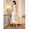 meilun Bandage Dresses Evening Wooden Earring One Shoulder White Wedding Dress(White)