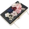 meilun Women’s Pearl Clutch Purses Glliter Banquet Handbag Evening Bags(Flowerblack)