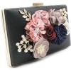 meilun Women’s Pearl Clutch Purses Glliter Banquet Handbag Evening Bags(Flowerblack)