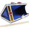 meilun Women’s Pearl Clutch Purses Glliter Banquet Handbag Evening Bags(Flowerblue)