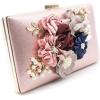 meilun Women’s Pearl Clutch Purses Glliter Banquet Handbag Evening Bags(Flowerpink)